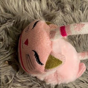 Girls Pink and White Ear Muffs